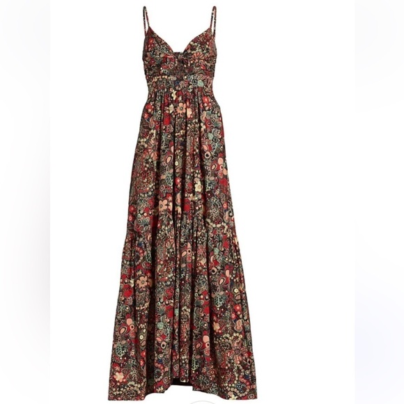 A.L.C. LAURA FLORAL PRINT CUT OUT MAXI DRESS in Sangria Multi NWT Sz 0 - Picture 5 of 12